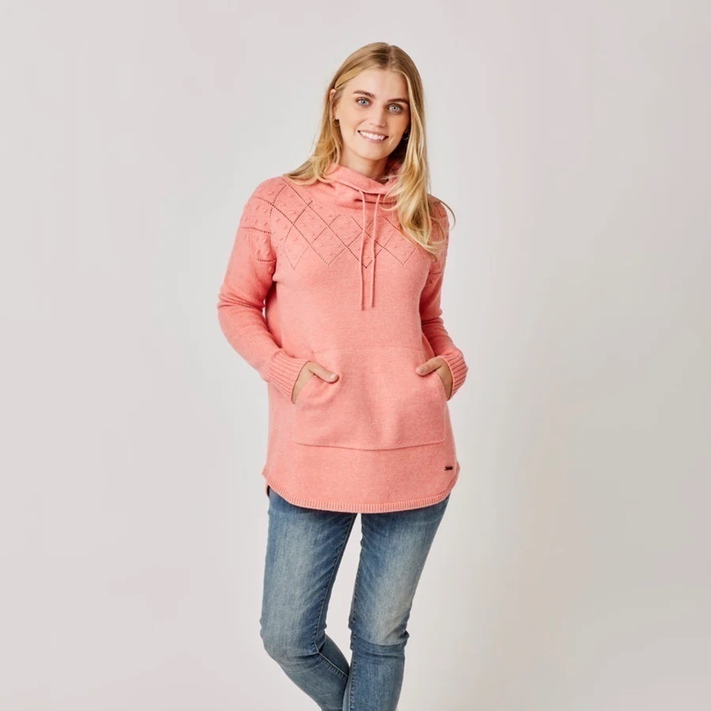 Carve Designs Rockvale Deux Sweater Tunic Grapefuit Heather Size S